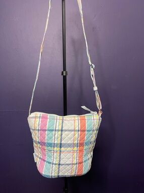 Vera Bradley Quilted Plaid Crossbody - Pink, Blue & Orange